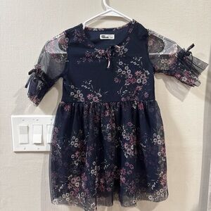 Epic Threads Navy Floral Mesh Party Dress